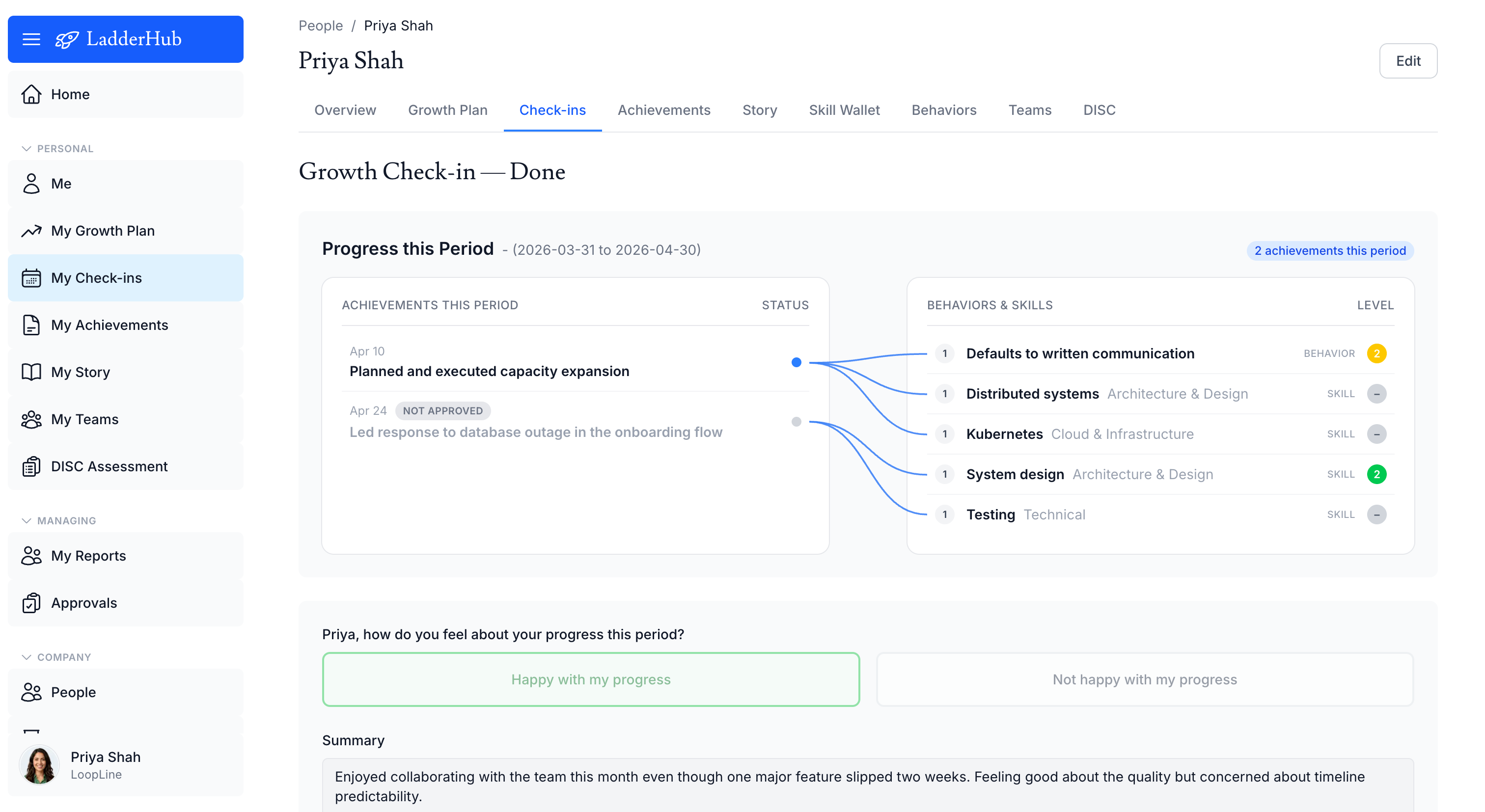 A monthly check-in with talking points and open agreements